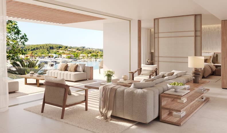 Two Bedroom Residence Balcony Marina Front, Living Room